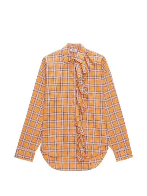 MSGM ruffled check shirt Orange 4042MDE08X267312