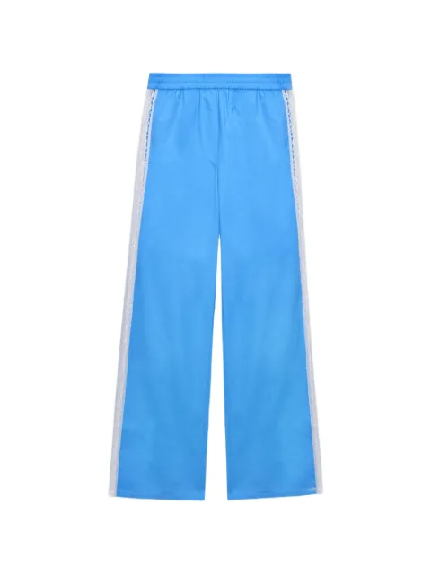 MSGM lace trim trousers Blue 4041MDP08267112