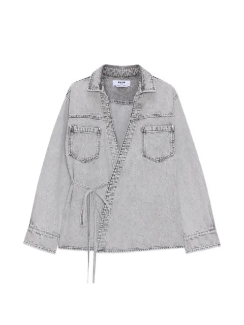 MSGM patch pocket tie shirt Grey 4041MDE230L267281