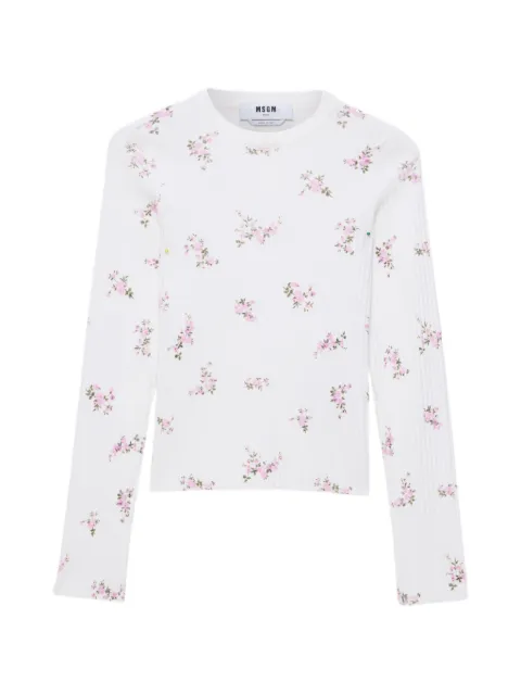 MSGM floral print knitted top White 4041MDM209267290