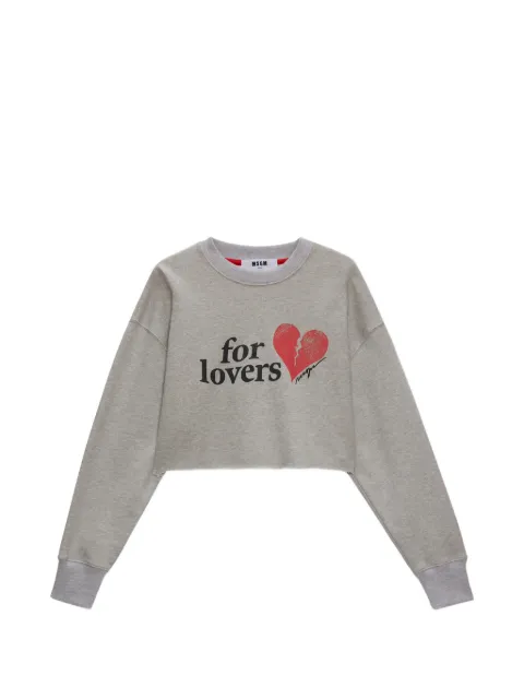 MSGM heart cropped sweatshirt Grey 4042MDM87267004