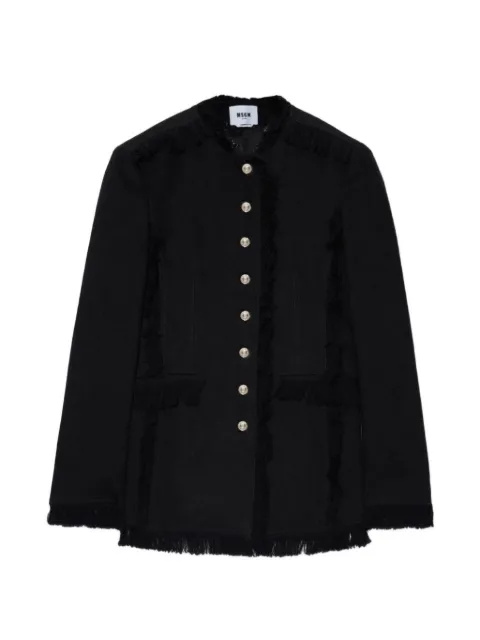 MSGM fringed buttoned jacket Black 4042MDG01267308