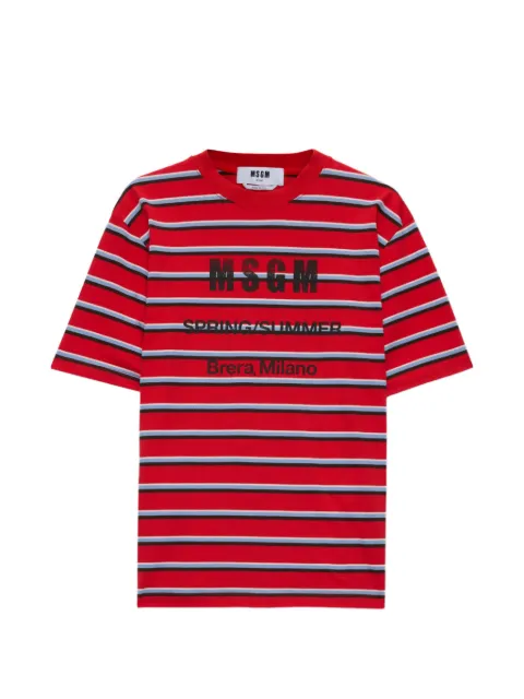MSGM striped T-shirt Red 4042MDM99267310