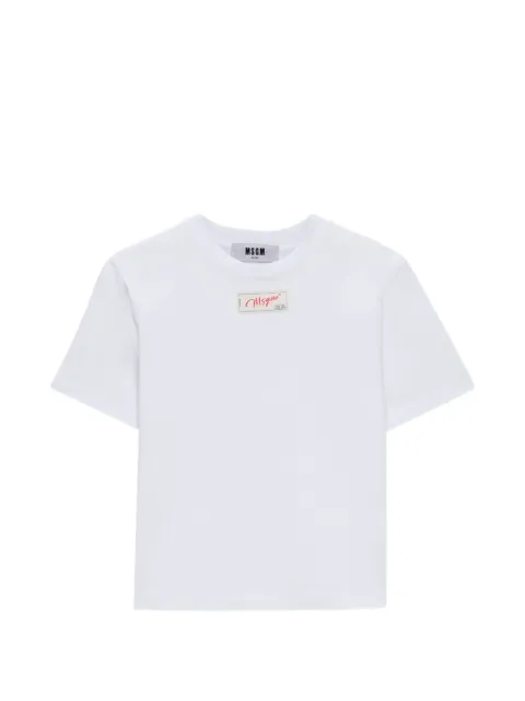 MSGM logo-patch T-shirt White 4042MDM90267002