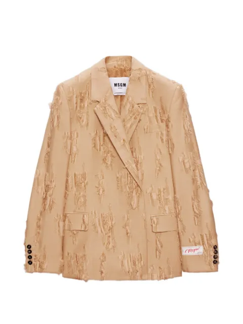MSGM ruffled raw-cut blazer Neutrals 4042MDG04267309