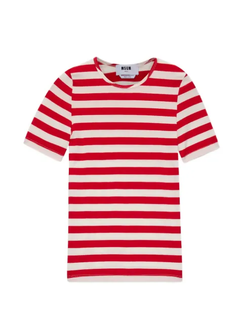 MSGM striped short-sleeve top Red 4042MDM82267301