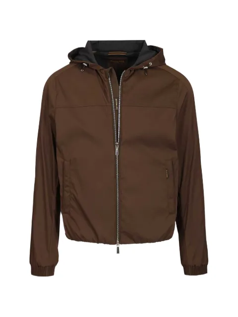 Moorer Albori-TJ hooded zip-up jacket Brown MOUSO100002TEPA025