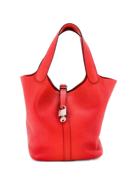 Hermès Pre-Owned Picotin Lock Bag Clemence MM bucket bag Red 5RTAPZ9HKDZGXJVZ