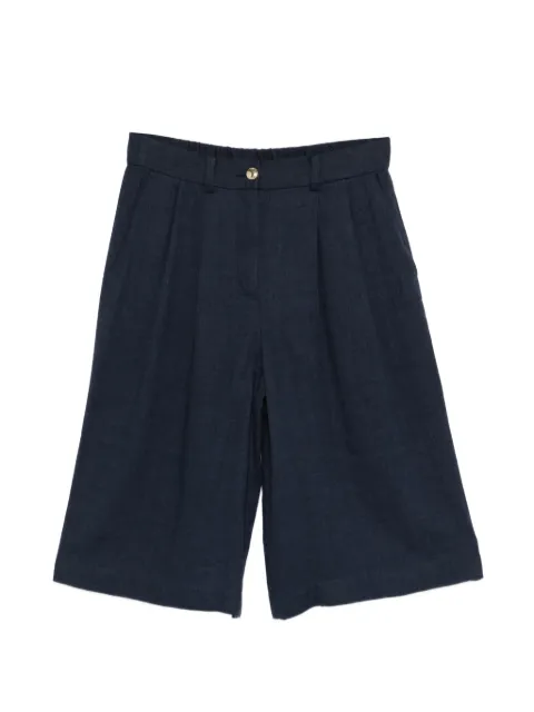 Maje linen-blend bermuda shorts Blue MFPSH00751