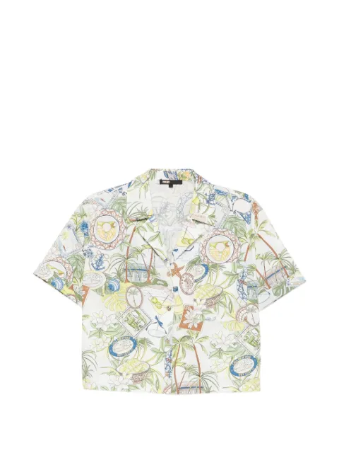 Maje patterned cropped shirt Green MFPCM00768