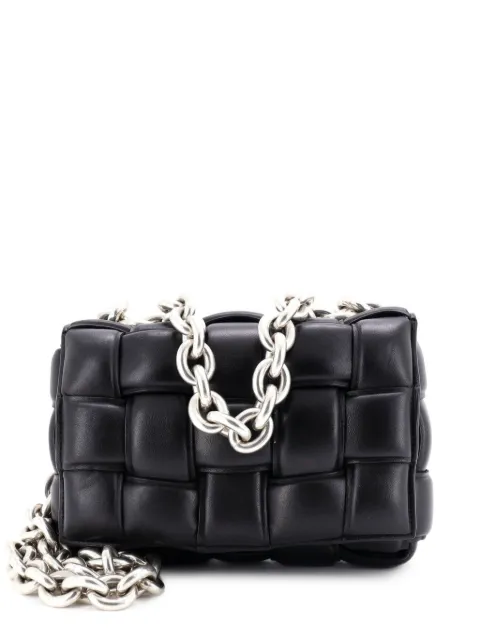 Bottega Veneta Pre-Owned Cassette Chain Padded Maxi Intrecciato Leather crossbody bag Black RHYNHW2D62L2VOUA