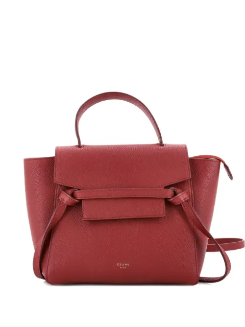 Celine Pre-Owned Belt Bag Textured Leather Nano shoulder bag Red QGOX5AX32XODU9XI