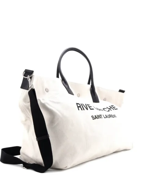 Saint Laurent Pre-Owned Rive Gauche Shopper Canvas Maxi tote bag Neutrals YJG7JK57GFM6PT75
