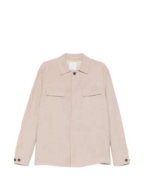 Eleventy polo-collar shirt jacket Pink M75GIAK08TES0M116