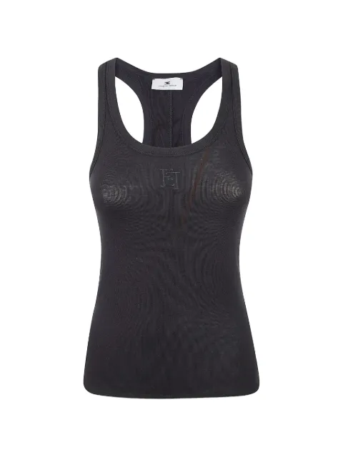 Elisabetta Franchi tank top in lightweight jersey fabric with embroidered logo Black CN77B61E2