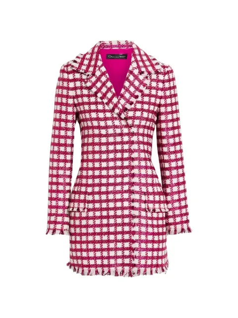 Oscar de la Renta checked tweed mini dress Pink 23PN274LXE