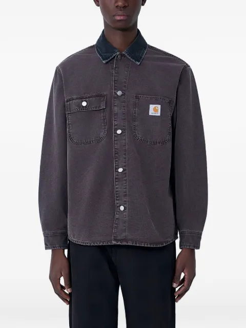 Carhartt WIP denim-collar patch-pocket overshirt Blue I0362623AN0J03