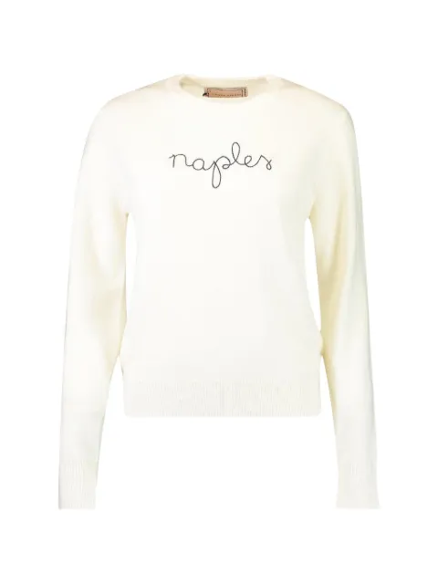 Lingua Franca Naples crew neck sweater Neutrals MK002NAPCRMNVYTHREAD