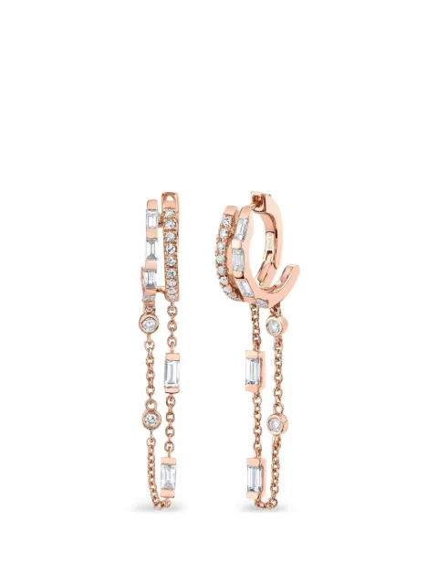 SHAY diamond fringe huggie earrings Pink SE306104664