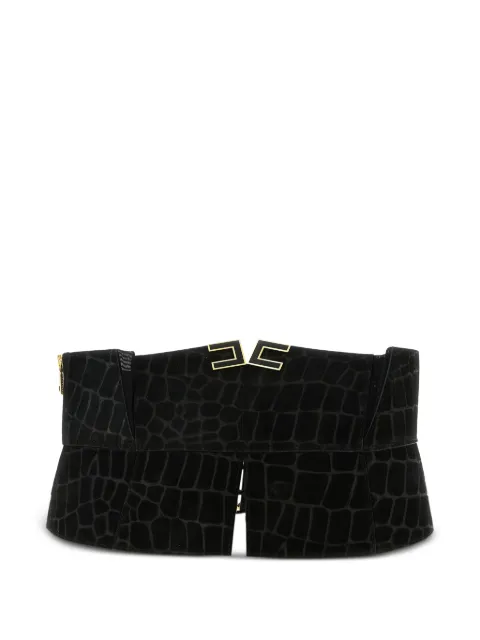 Elisabetta Franchi cut-out enamelled bustier belt Black CT98S61E2