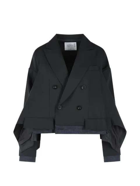 sacai layered blazer Black 2608282