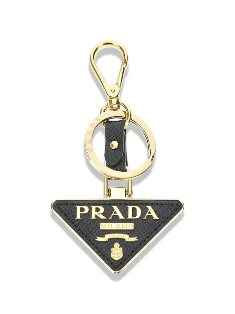 Prada saffiano leather and metal keychain Gold 1PP128053
