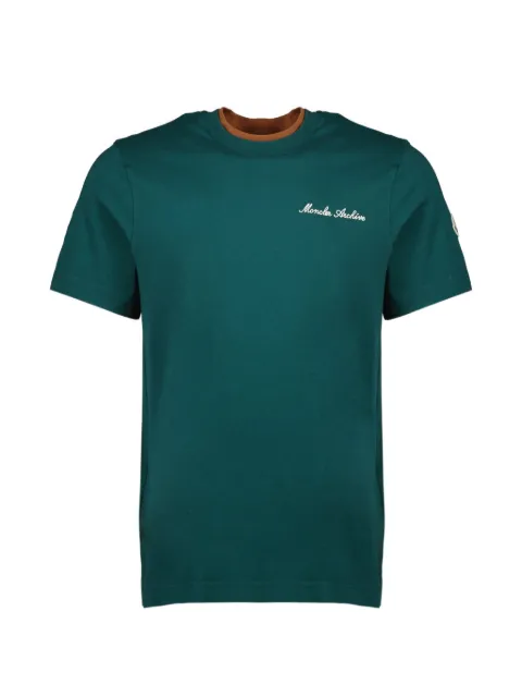 Moncler logo-embroidered T-shirt Green L10918C0001589AYY