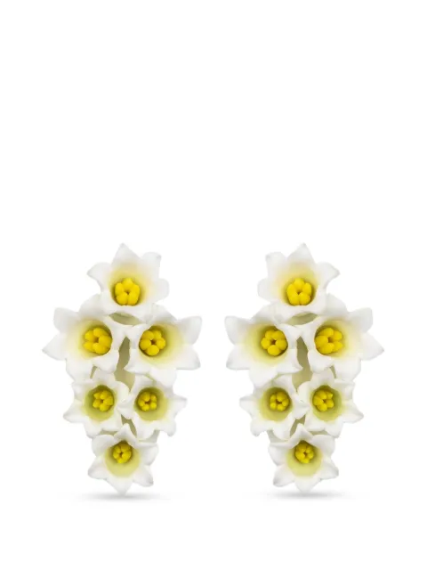 Jennifer Behr Val floral-motif earrings White 119RA3