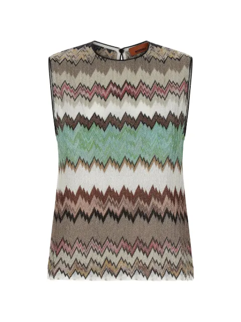 Missoni zigzag crew neck top Neutrals DS26SK0KBR014W