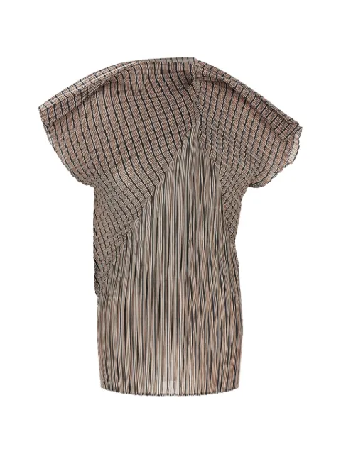 Issey Miyake striped pleated top Neutrals IM58FJ13917