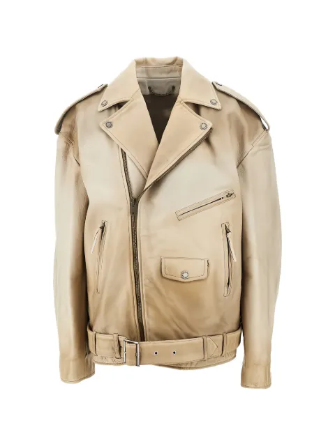 Golden Goose zip-fastening leather jacket Neutrals GUP02535P002304