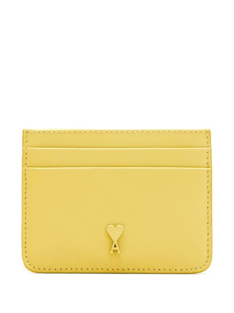 AMI Paris Ami De Coeur logo-plaque card holder Yellow E26USL702AL0138