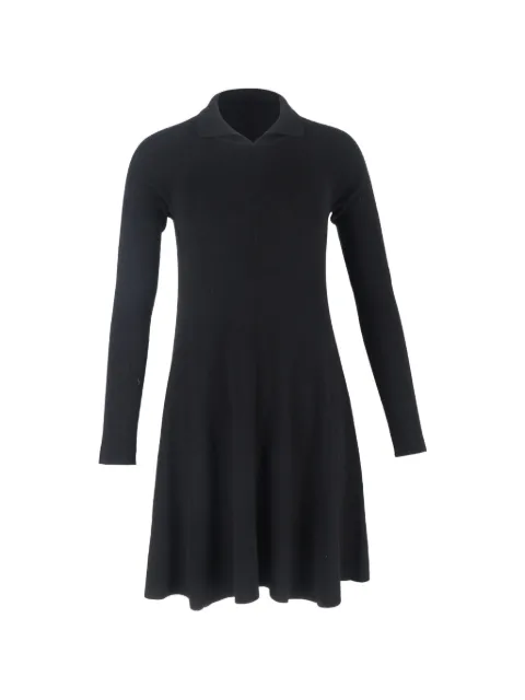 KHAITE Pre-Owned knitted collared mini dress Black NAPPUGBCL650667W