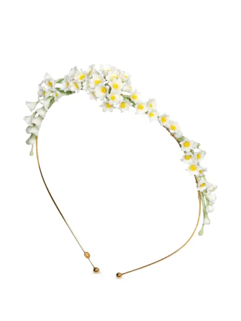 Jennifer Behr Victoria floral-appliqué headband White 119NB2