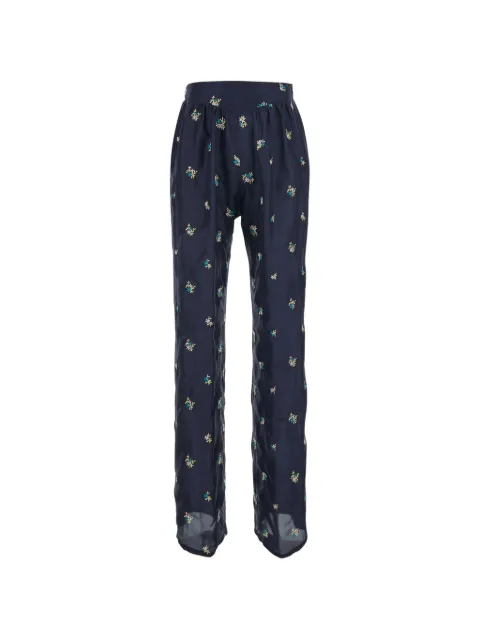 Forte Forte floral-print trousers Blue 148695017