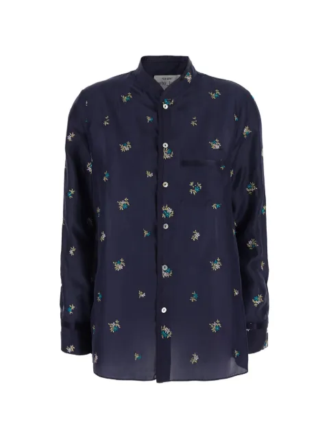 Forte Forte floral-embroidered silk shirt Blue 148685017