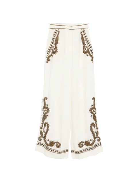 SCARLETT POPPIES Taylen beaded-embellished trousers Neutrals SPTAY0062560037C20