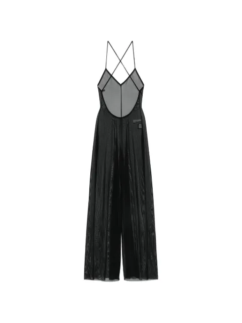 Norma Kamali Fara sheer low-back jumpsuit Black ST126JMSU02001