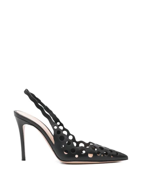 Gianvito Rossi laser-cut slingback heeled pumps Black G9564895RICNXF