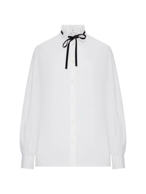 Valentino Garavani ruffled tie-detail shirt White BAB8454HP