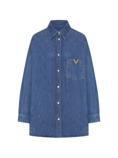 Valentino Garavani logo-detail denim shirt Blue BDB03K9YA
