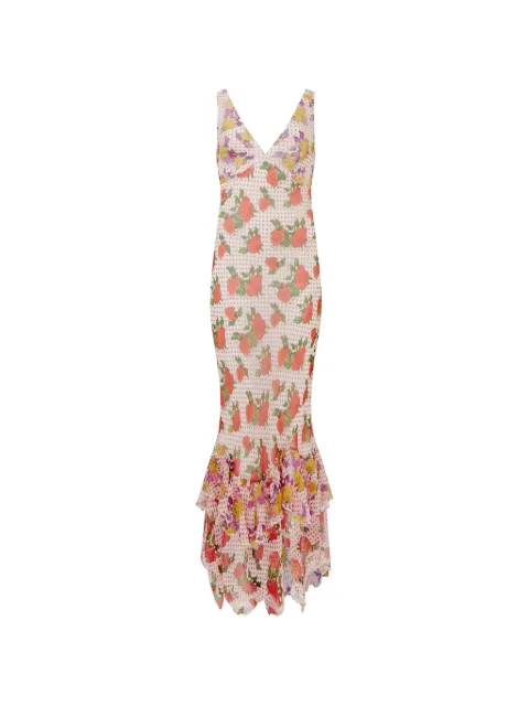 Donde Esteban floral-print ruffled maxi dress Neutrals HS26DRE019