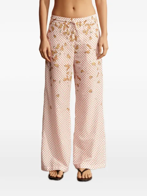 Donde Esteban bird-print polka-dot trousers Neutrals HS26TOR004
