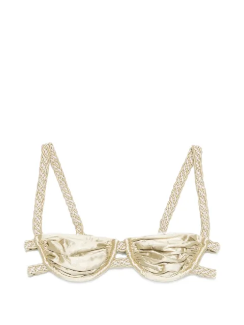 Isa Boulder weave strap bikini top Neutrals SS24WST23