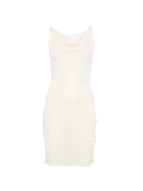 Isa Boulder cowl-neck mini dress Neutrals WDRN07A
