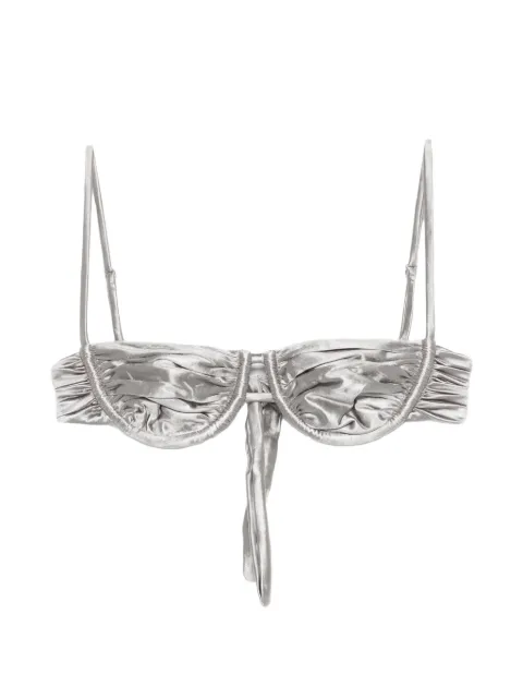 Isa Boulder ruched bikini top Silver SS26ST31