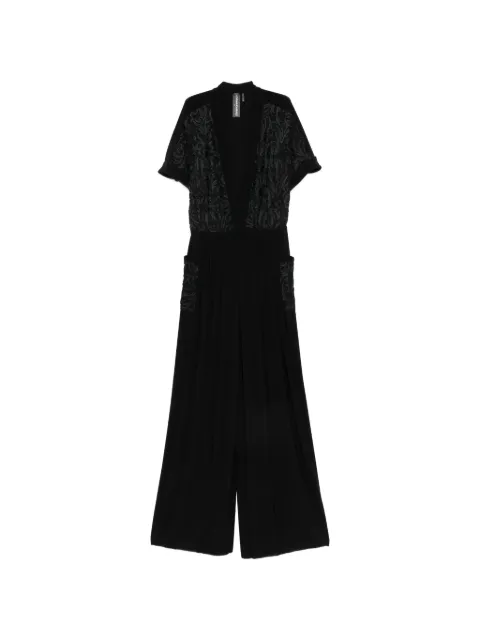 Norma Kamali Geralyn lace-panel jumpsuit Black ST126JEPQ45001