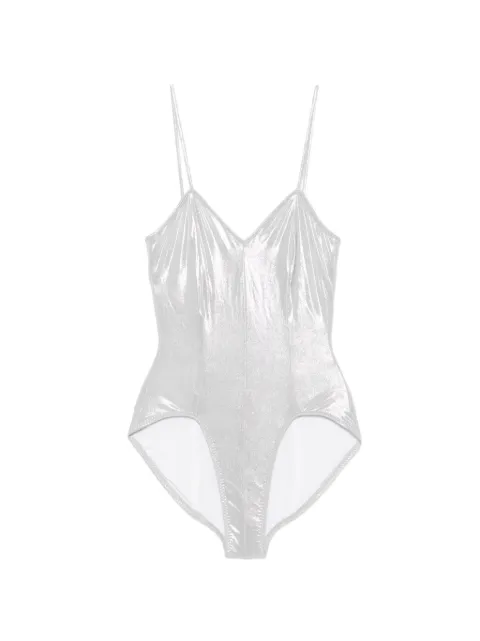 Norma Kamali Wonderwoman Mio metallic swimsuit Silver ST126XLM198058