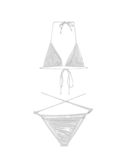 Norma Kamali criss-cross bikini Silver ST126WLMO64058