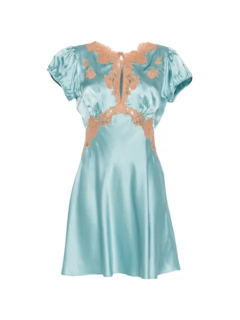 DÔEN Junia lace-trimmed mini dress Blue 94220330